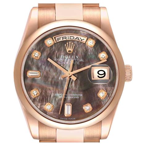 rolex day date rose gold pearl dial